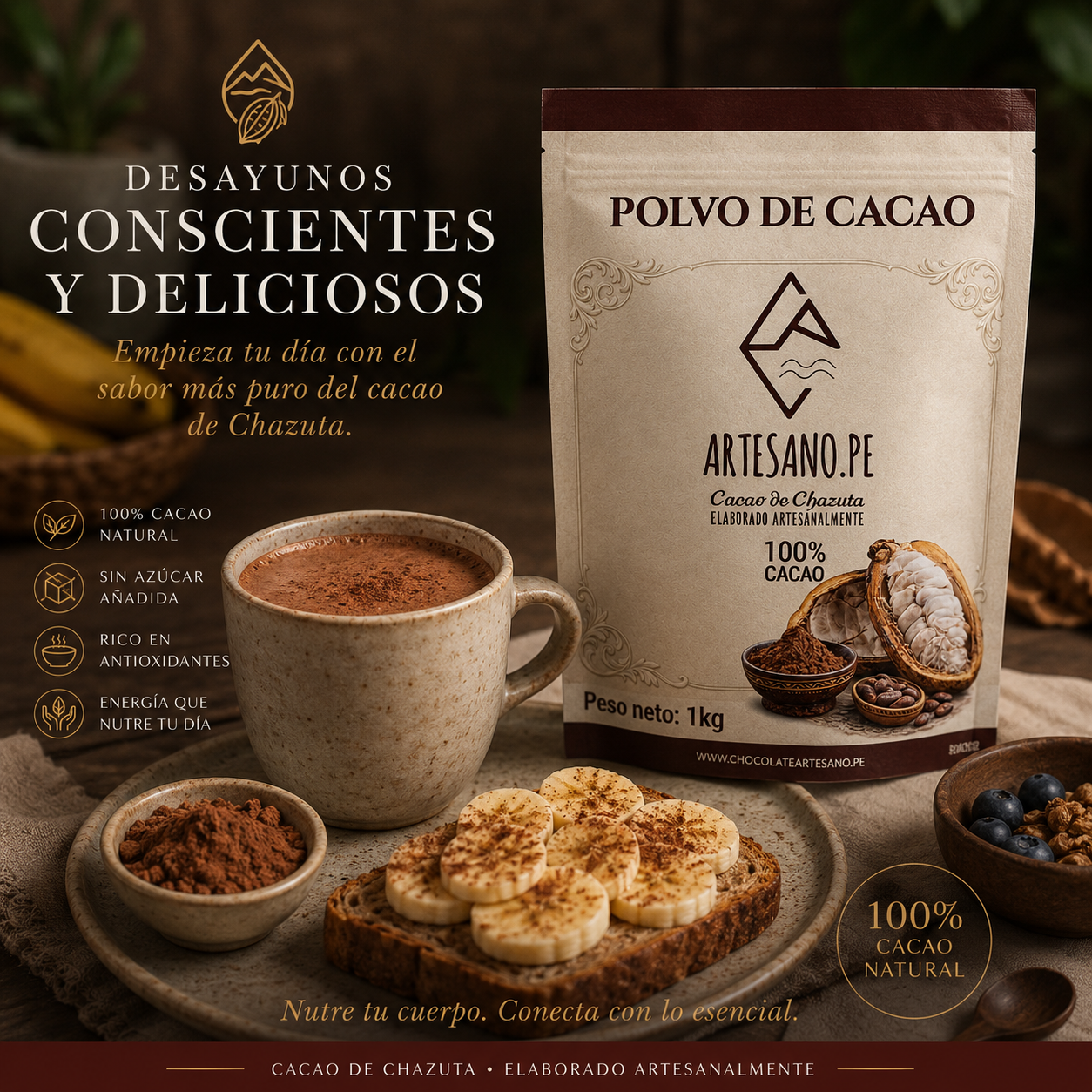 100% polvo de cacao 1kg