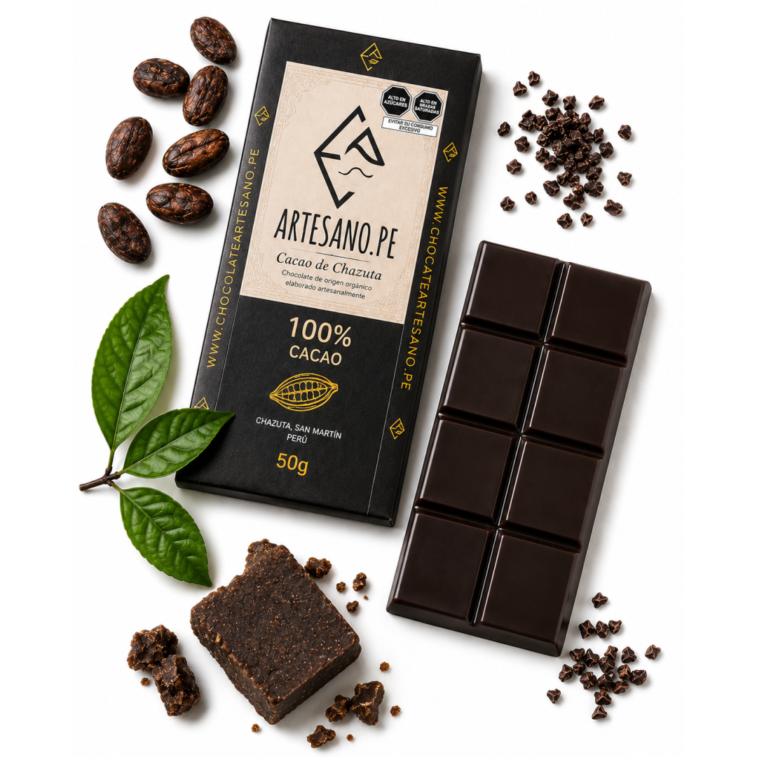 Barra de chocolate 100% cacao.