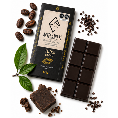 Barra de chocolate 100% cacao.