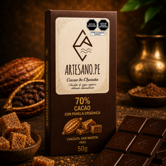 Barra de chocolate 70% cacao.