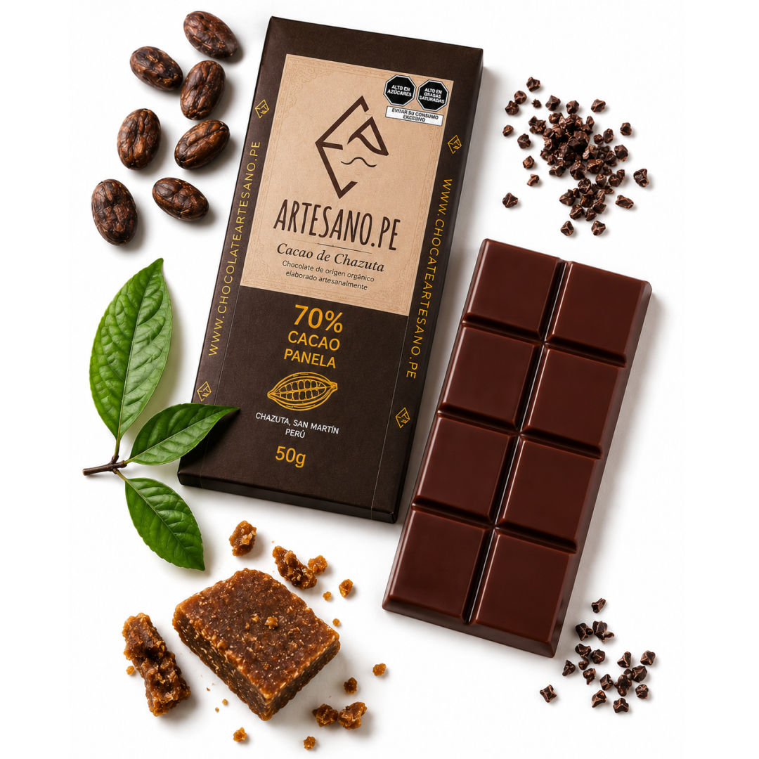 Barra de chocolate 70% cacao.