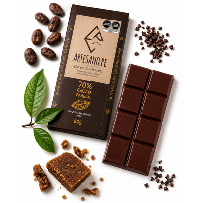 Barra de chocolate 70% cacao.